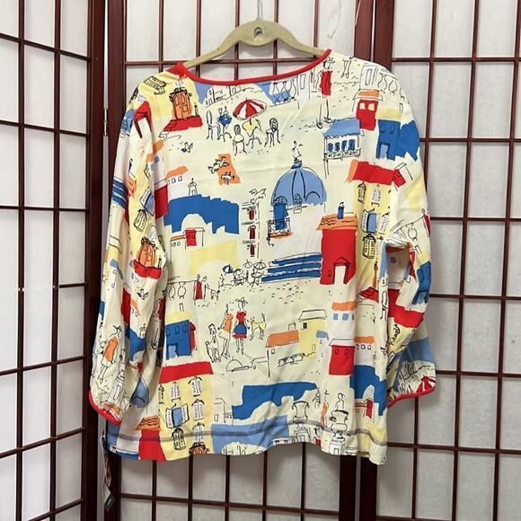 NWT NINO WONG CALIFORNIA PRINTED BLOUSE SIZE LARGE - Picture 2 of 11